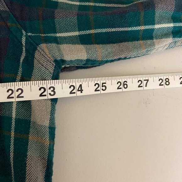 Toad&Co Dually Plaid Flannel Shirt Organic Cotton Size XL Double Layer Green - Picture 8 of 13